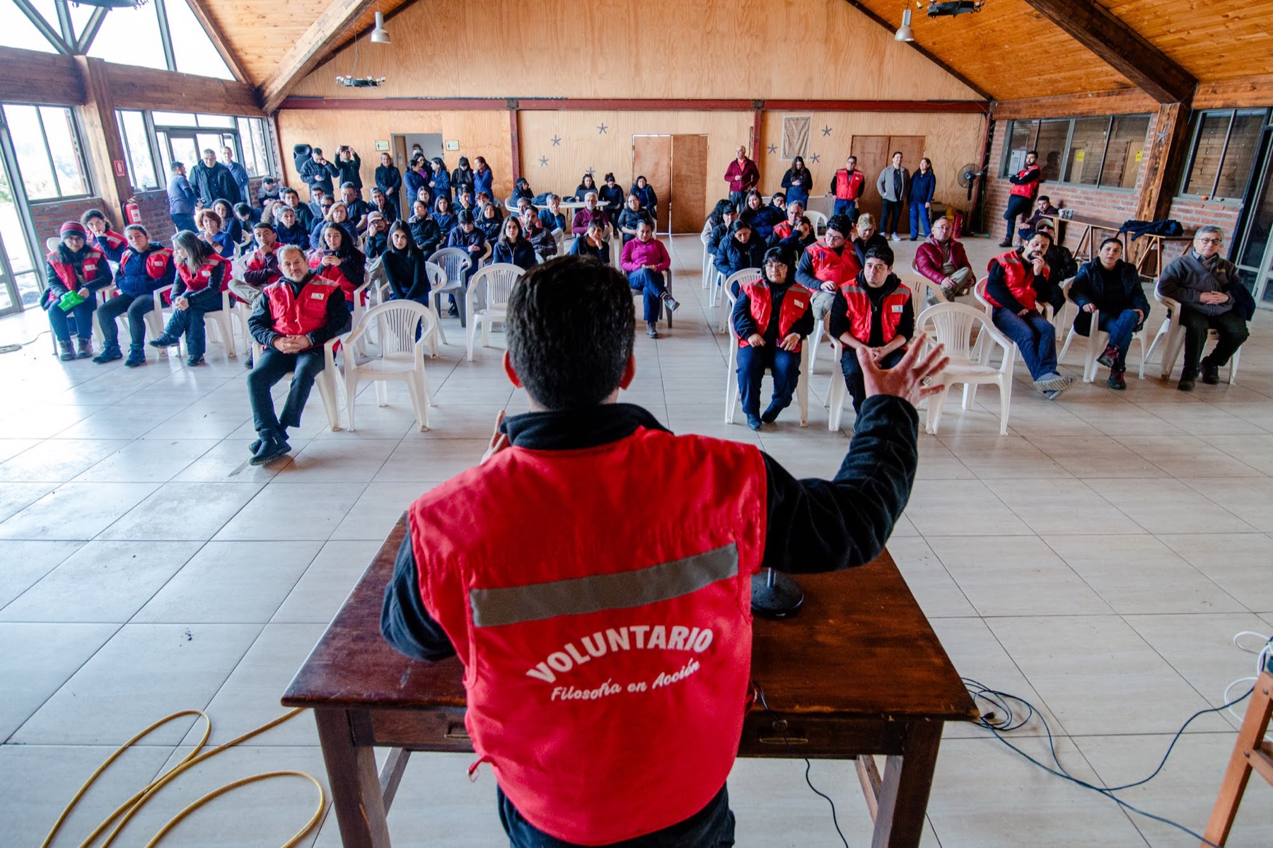 Asamblea de voluntarios en Chile